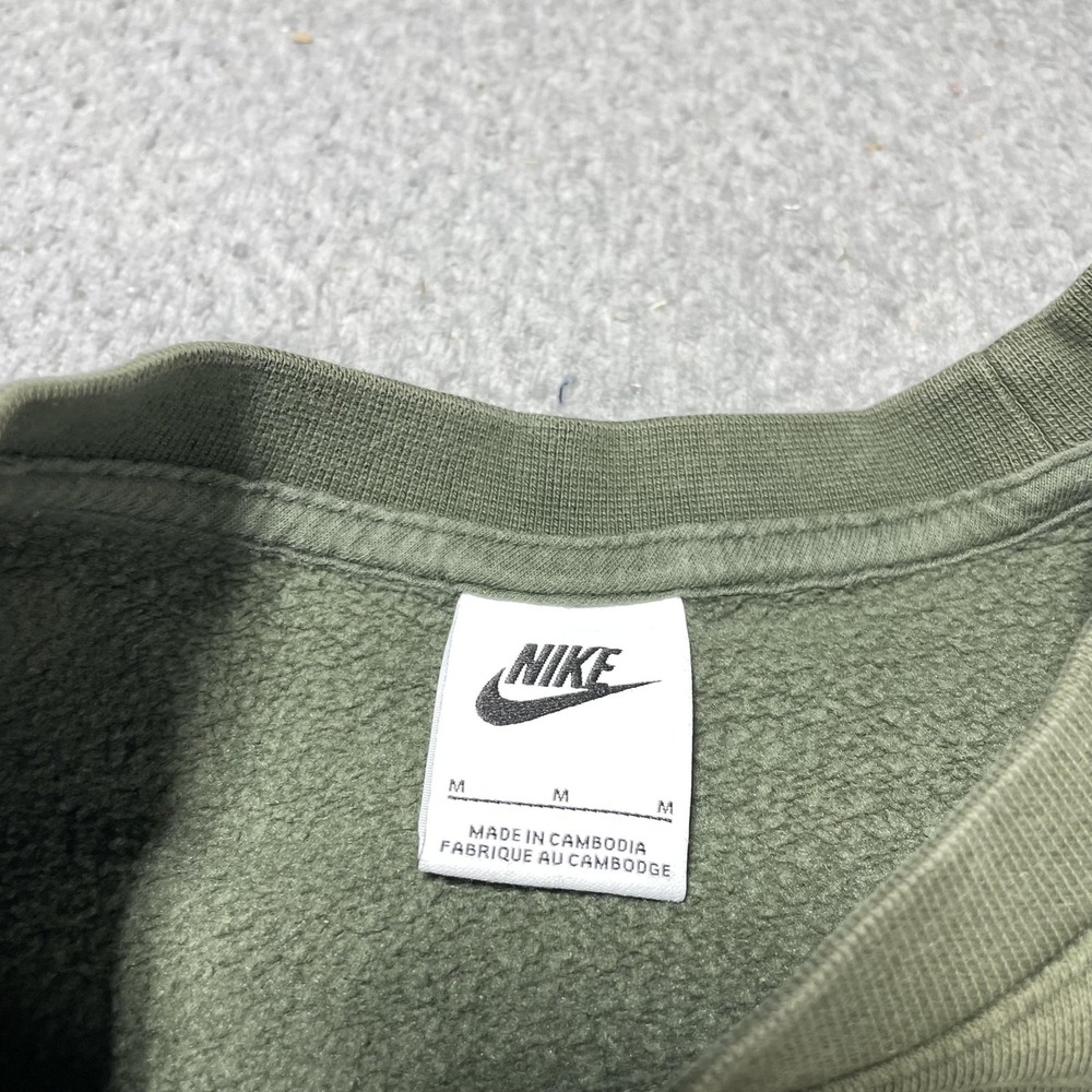 Nike Air Sweatshirt Mens Medium Green Fleece‎ Crewneck Pullover Graphic Slogan - Picture 3 of 10